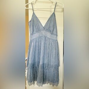 Trixxi light blue shimmery v-neck dress